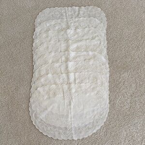 Elegant Ivory Embroidered Placemat Set of Eight